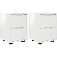 vidaXL Tables de chevet 2 pcs Blanc brillant 30,5 x 30 x 43 cm