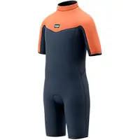 Mystic Star 3/2 Mm Fl Short Sleeve Back Zip Shorty Orange XL Enfants