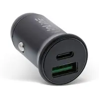 InLine USB KFZ Stromadapter Power Delivery, USB-A + USB Typ-C, noir
