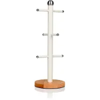 Swan Nordic Nordic Porte-tasses pour 6 tasses Acier au carbone et socle en bambou Blanc moderne