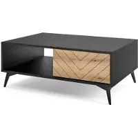 Extreme Furniture Table Basse Jasper, Couleur Noire, Chêne Évoque, Largeur 104 Cm, Hauteur 47 Cm, Profondeur 60 Cm