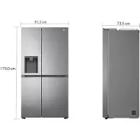 LG Réfrigérateur-congélateur GSLV81PZLE - côte à côte avec distributeur d'eau, distributeur de glaçons - WiFi - 91.3x73.5x179 cm (lxpxh) - 635 litres - classe E