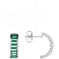 Luxenter Boucles d'oreilles 'Simal' vert / argent