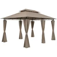 Casaria Tonnelle de jardin Topas taupe 4x3m