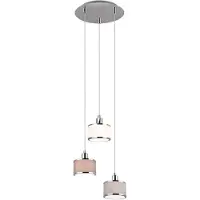TRIO Suspension KAPRUN argent et nuances d'argent, 3xE14x28W, métal, dimensions : 150x29x29 cm, IP20,