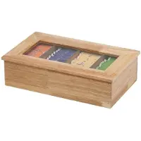 Aps Boîte à thé,, H :, Accessoires de thé, Transparent, Marron