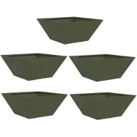 vidaXL Cache-pot de jardin 5 pcs Vert olive 35 x 35 x 15 cm