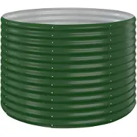 vidaXL Lit surélevé Acier revêtu par poudre 100x100x68 cm Vert
