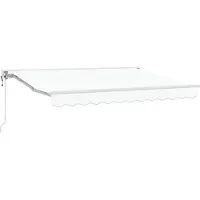 vidaXL Armature d'auvent blanche 350 x 200 cm en polyester avec revêtement PU