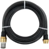 vidaXL Tuyau d'aspiration avec raccords en laiton noir 1,1" 25 m PVC