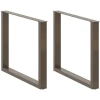 vidaXL Pieds de table de salle à manger en U 3 pcs. Acier naturel 100x(72-73) cm Acier