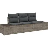 vidaXL Ensemble de 3 assises de jardin , gris, en résine tressée