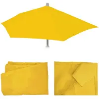 Mendler Housse De Rechange Pour Parasol Demi-Rond Parla, Housse De Rechange Pour Parasol, 300cm Tissu/Textile Uv 50+ 3kg Jaune