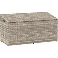 vidaXL Coffre de jardin 110x50x58 cm Poly rotin gris clair