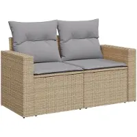 vidaXL Ensemble de canapés de jardin , 14 pièces, 11 places, beige et gris clair
