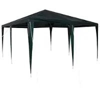 vidaXL Tente de réception verte 400 x 400 x 266 cm en polyéthylène et acier