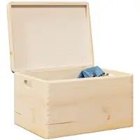 vidaXL Caisse en bois avec couvercle et poignées 40x30x23 cm pin massif