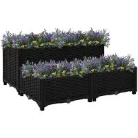 vidaXL Ensemble de jardin 5 pièces avec coussins Noir Poly Rattan