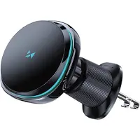 Wozinsky WCT5-Q6S2Y Car Holder with Qi/MagSafe 15W Inductive Charger for Ventilation Grill with Fan - Black, Adaptateur pour véhicule, Noir