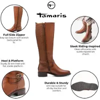 Tamaris Boots 'Klassischer Stiefel Damen 1-25618-43/305 Echtleder in braun' marron