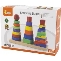 Vigatoys Viga Cubes en bois Puzzle Pyramides