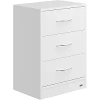 Casaria Table de chevet Eloise blanc 54x39x28cm 3 tiroirs avec LED