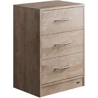 Casaria Table de chevet Eloise chêne 54x39x28cm 3 tiroirs