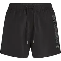 Karl Lagerfeld Shorts de bain 'Ikon' gris argenté / noir