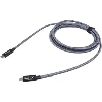Equip 128426 Câble USB-C 3.0 vers C, acier inoxydable, 1,00 m, 5 A, 4K/60 Hz, 20 Gbps, noir