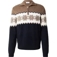 Lindbergh Pull-over bleu foncé / moka / blanc