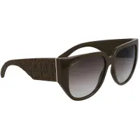 Salvatore Ferragamo Lunettes de soleil ovales en acétate pour femme SF1088SE-Brun clair