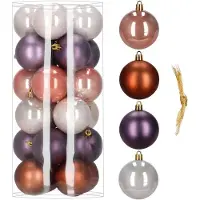 Springos Boules de sapin de Noël, lot de 24 décorations de centre de table, 6,5 cm, incassables
