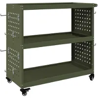 vidaXL Chariot à outils avec étagère Vert olive 75 x 35 x 73 cm