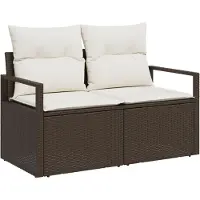 vidaXL Set de canapé 4 pcs Braun Poly-Rattan