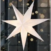 Ed Brubaker Étoile de Noël en papier 60 cm à suspendre - Étoile de l'Avent à LED pour décoration de Noël et fenêtre, Blanc
