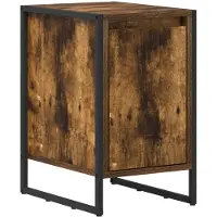 vidaXL Table de chevet Chêne Fumé 39,5 x 30 x 50 cm Bois d'ingénierie