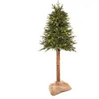 Springos Sapin de Noël artificiel - - Épicéa naturel sur tronc - 150 cm - Durable - Facile à monter