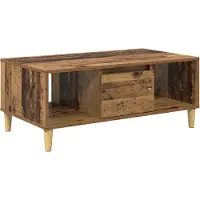 vidaXL Table basse en vieux bois 90 x 50 x 26,5 cm Bois composite