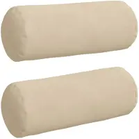 vidaXL Coussins D'accent 2 Pcs Crème Ø 15 X 40 Cm Tissu En Microfibre