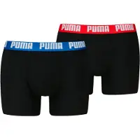 Puma Hommes, Sous-vêtements, Basic Boxer, Noir, Bleu, Rouge, (lot de 2, XL)