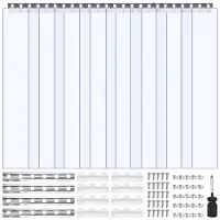 Vevor Rideau Lanière PVC 1,2x2,1 m Rideau Lamelle Plastique Transparent de Porte