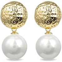 Luxenter Boucles D'oreilles Luxenter Thuiry Perle Blanche Finie En Or Jaune 18k