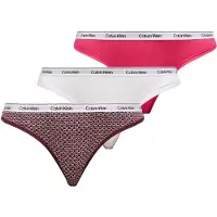 Calvin Klein 000qd5209e Thong 3 Units Rose XS Femme