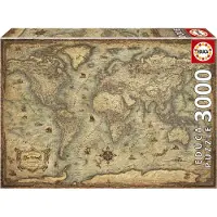 Educa World Map Puzzle 3000 Pieces Doré Enfants
