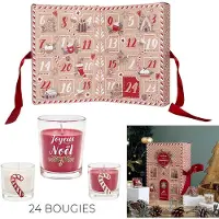 Home Deco Factory Calendrier Bougie Parfumée - - Ginger - 24 Bougies - Marron et Rouge