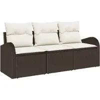 vidaXL Ensemble de canapés de jardin en rotin synthétique marron