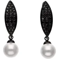 Gaya Boucles d'oreilles noir / blanc perle