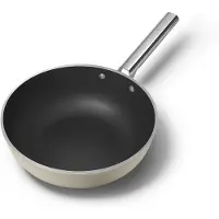 Smeg WOF3002CRM Wok, 30 cm, Keramik, Edelstahlgriff, Mattcreme
