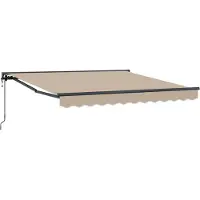 vidaXL Armature d'auvent beige 300 x 250 cm en polyester avec revêtement PU
