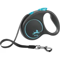 Flexi Laisse Black Design S Sangle 5m Bleu